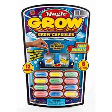JA-RU Magic Grow Capsules (12 Capsules/Assorted Style) Best Growing Animals Assorted Style Capsules Bath Toys for Kids. 305-1H