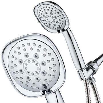 AquaDance Premium High-Pressure Handheld Shower Head with 6 Settings and 72" Hose