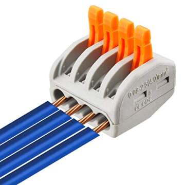 115 PCS Lever Wire Connectors Nuts Kit with Bases&Screws 28-12 AWG, Electrical Connectors 2/3/4/5 Conductor Combination, Compact Splicing Wire Connectors, Quick Disconnect Wire Splice Connectors