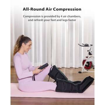 CINCOM Leg Massager for Circulation and Pain Relief, Air Compression Leg Massager for Foot and Leg H...