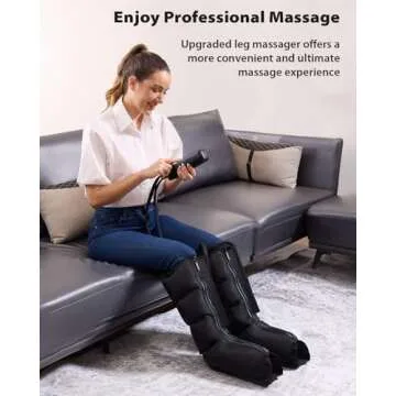 CINCOM Leg Massager for Circulation and Pain Relief, Air Compression Leg Massager for Foot and Leg Helpful for Lymphedema Edema Restless and Relaxation Birthday Gifts for Women Men