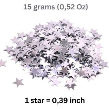 DIWULI Star Confetti - Elegant Silver Table Decoration