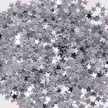 DIWULI Star Confetti - Elegant Silver Table Decoration