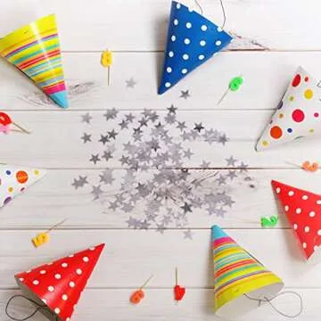 DIWULI Star Confetti - Elegant Silver Table Decoration