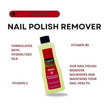 Nail Polish Remover with Strengthening Formula - Professional Strength Gel & Acrylic Nail Glue Remover - Enriched with Hydrolyzed Silk, Vitamin E & B5 - Fast-Acting, Healthy Nails (1 psc)
