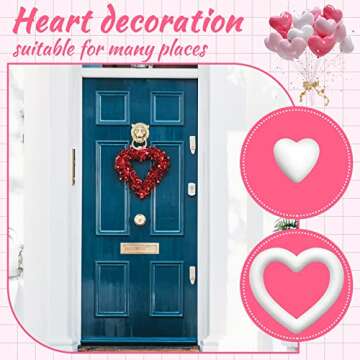 Amylove 16 Pieces Heart Shaped Foam Polystyrene Foam Wreath Foam Hearts for Crafts White Foam Heart Wreath for DIY Craft Projects and Wedding Decorations (7 Inches, 3 Inches)