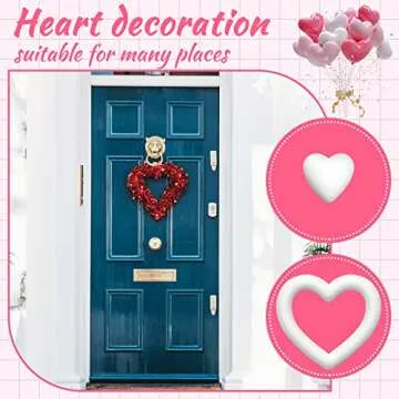 Amylove 16 Pieces Heart Shaped Foam Polystyrene Foam Wreath Foam Hearts for Crafts White Foam Heart Wreath for DIY Craft Projects and Wedding Decorations (7 Inches, 3 Inches)