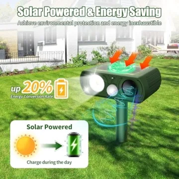 Solar Ultrasonic Animal Repellent for Eco-Friendly Pest Control