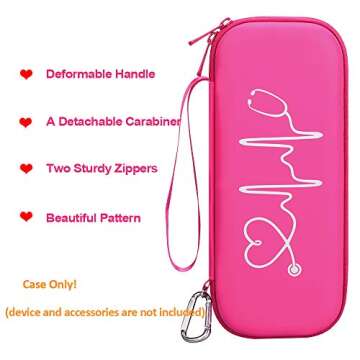 BOVKE Stethoscope Case fits 3M Littmann Classic III Monitoring Stethoscope, Lightweight II S.E, MDF Acoustica, Cardiology IV Diagnostic Stethoscope Holder with Pocket for Nurse Accessories, Raspberry