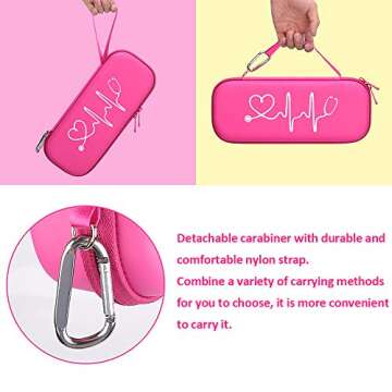 BOVKE Stethoscope Case fits 3M Littmann Classic III Monitoring Stethoscope, Lightweight II S.E, MDF Acoustica, Cardiology IV Diagnostic Stethoscope Holder with Pocket for Nurse Accessories, Raspberry