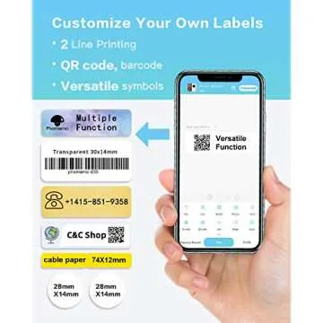 Phomemo Label Maker Machine with Tape D30 Label Makers Portable Bluetooth Mini Labeler,Phone Support,Easy to Use,for Android iOS,Gift for Women Men,Organization Decoration(USB Rechargeable)-Turquoise