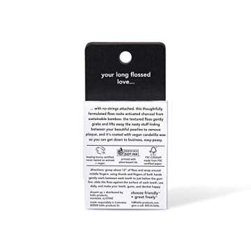 Hello Activated Charcoal Infused Floss Vegan Wax, Fresh Mint, Natural Peppermint Flavor, 3 Count