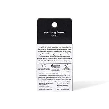 Hello Activated Charcoal Infused Floss Vegan Wax, Fresh Mint, Natural Peppermint Flavor, 3 Count