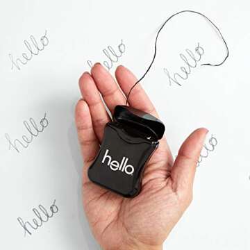 Hello Activated Charcoal Infused Floss Vegan Wax, Fresh Mint, Natural Peppermint Flavor, 3 Count