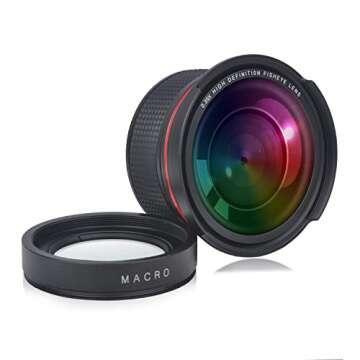 PowerTrust 55mm 0.35x Fisheye Wide Angle Lens Macro Portion for Canon DSLR Camera 55MM Thread Lens