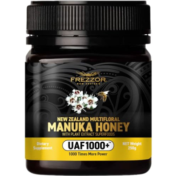 FREZZOR Premium New Zealand Raw Multifloral Manuka Honey with UAF1000+ Super Antioxidant, 230% More ...