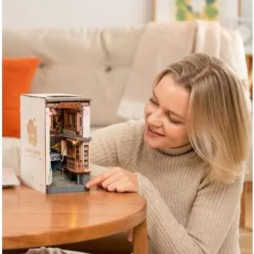 Rolife DIY Book Nook Kit Sakura Densya, DIY Miniature Booknook Kit Creative Decorative Bookend Bookshelf Insert 3D Puzzles for Adults, Halloween/Christmas Decorations/Gifts for Adults (Sakura Densya)