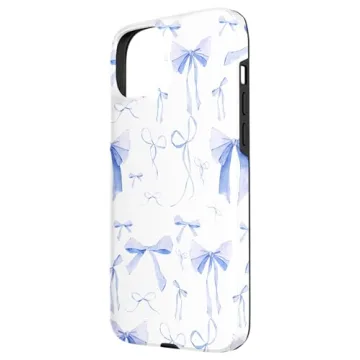 Stylish Blue Bow iPhone 15 Plus Case - Durable & Elegant