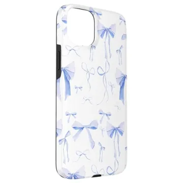Stylish Blue Bow iPhone 15 Plus Case - Durable & Elegant