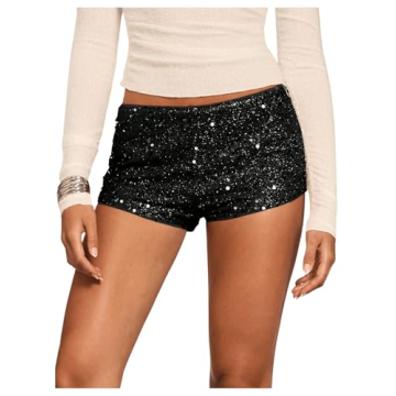 SHENHE Women's Sparkly Sequin Shorts - Y2K Style for Parties