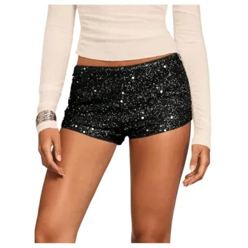 SHENHE Women's Sparkly Sequin Shorts - Y2K Style for Parties