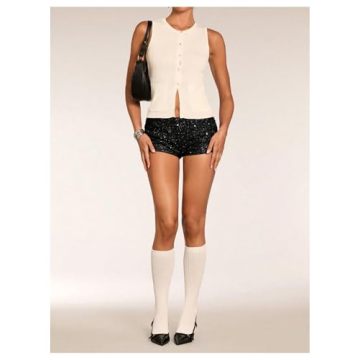 Glamorous Y2K Sequin Shorts for Parties and Festivals