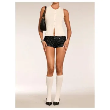 Glamorous Y2K Sequin Shorts for Parties and Festivals