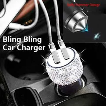 Bling Rhinestones Cell Phone Set - Car Accessories for Women