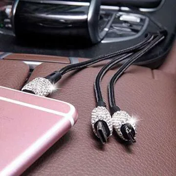 Bling Rhinestones Cell Phone Set - Car Accessories for Women