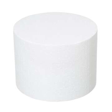 Crafare 8x6Inch Art Cake Dummy Round for Crafts 2pcs 8 Inch Round Cake Dummy for Cake DIY Projects Wedding Holiday Christmas Crafts Making and School Modeling