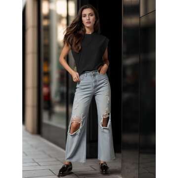 GRECERELLE Cap Sleeve Tops for Women 2025 Summer Casual Basic Loose Crew Neck Tank T-Shirts Fashion ...