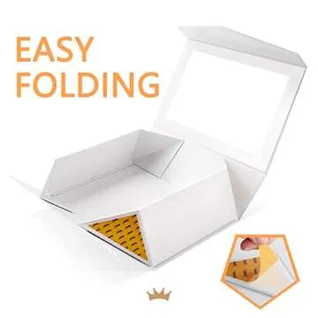 PACKQUEEN Large White Gift Boxes with Windows