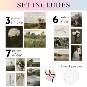 97 Decor Vintage Wall Art Prints - 16 Pcs French Country Decor, Vintage Posters For Room Aesthetic P...