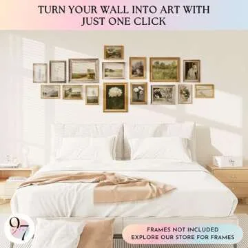 97 Decor Vintage Wall Art Prints - 16 Pcs French Country Decor, Vintage Posters For Room Aesthetic Pictures, Vintage Prints For Wall Decor, Landscape Painting Gallery Wall Art For Bedroom (UNFRAMED)