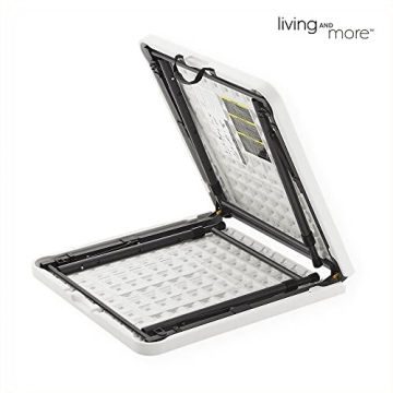 Living and More 4ft Height Adjustable Folding Table - Versatile and Portable