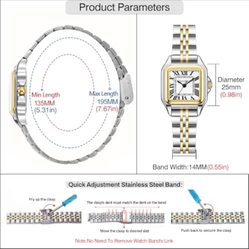 Elegant Szaikyri Classic Square Women Watch with Roman Numerals