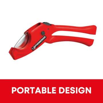Rothenberger Rocut TC 32 Standard Plastic Pipe Shears with Stainless Steel Blade, Transport Lock - Ideal for Plastic Pipes - 0-32 MM Cutting Range - 52040