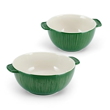 Fitz and Floyd Green Mixing Bowls Set of 2 Handled