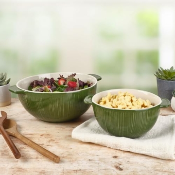 Fitz and Floyd Green Mixing Bowls Set of 2 Handled