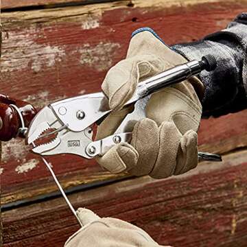 Malco Eagle Grip LP10WC 10 in. Curved Jaw Locking Pliers with Wire Cutter