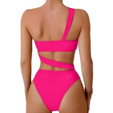 Lilosy Sexy Cutout Tube One Shoulder Swimsuit High Waist Piece Cheekly Bikini Brazilian Women Bandea...