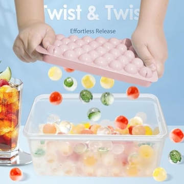 WIBIMEN Ice Cube Tray with Lid & Storage Bin - Stylish Ice Maker