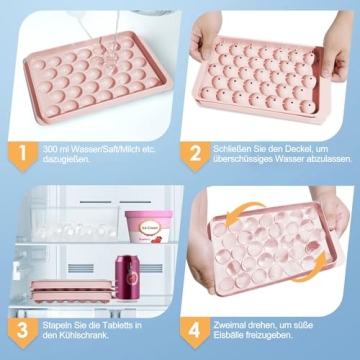 WIBIMEN Ice Cube Tray with Lid & Storage Bin - Stylish Ice Maker