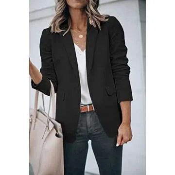 Cicy Bell Womens Casual Blazers Open Front Long Sleeve Work Office Jackets Blazer