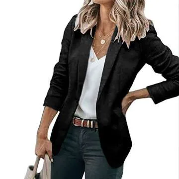 Cicy Bell Womens Casual Blazers Open Front Long Sleeve Work Office Jackets Blazer