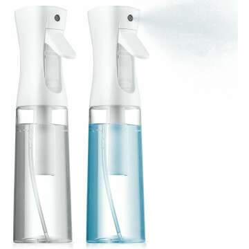 2 Pack Continuous Spray Bottles | Ultra Fine Mist Hair and Cleaning Sprayer
