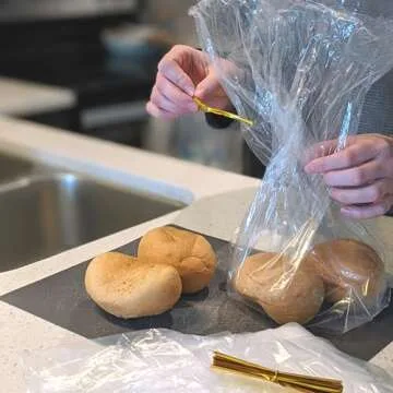 Reusable Plastic Bread Bags for Homemade Bread - 50 Pack Clear Bag with Ties For An Airtight Moisture-free Preservation and Storage - Loaf Bags for Home Bakers and Bakery Owners