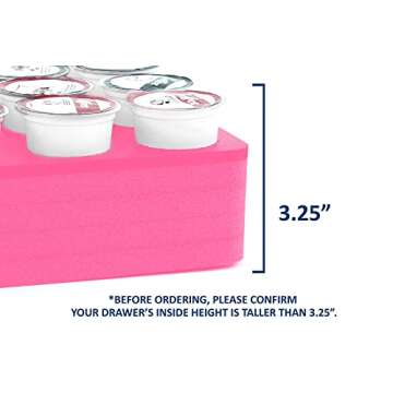 Polar Whale Coffee Pink Pod Storage Deluxe Organizer Tray Drawer Insert for Kitchen Home Office Waterproof Washable 4.5 X 11.75 Inches Holds 10 Compatible with Keurig K-Cup