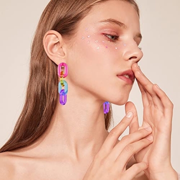 Vibrant T-ztoss Minimalist Paperclip Dangle Earrings