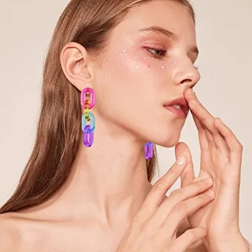 Vibrant T-ztoss Minimalist Paperclip Dangle Earrings